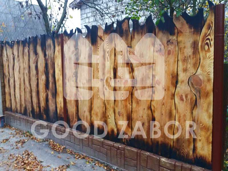 Забор из спилов дерева своими руками (70 фото)
